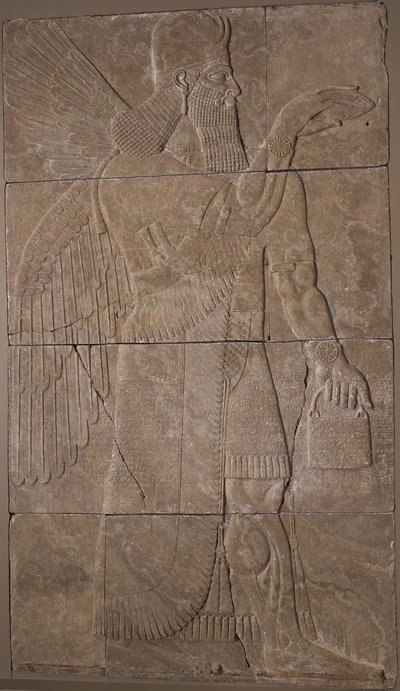 Relief avec génie ailé, 883-59 av. J.-C. - Assyrian